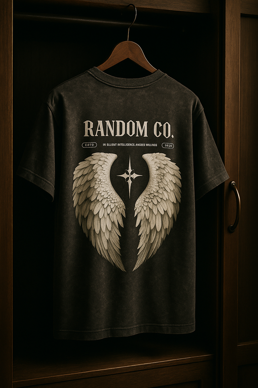 Remera Oversize Negra Stonewash Random Streetwear